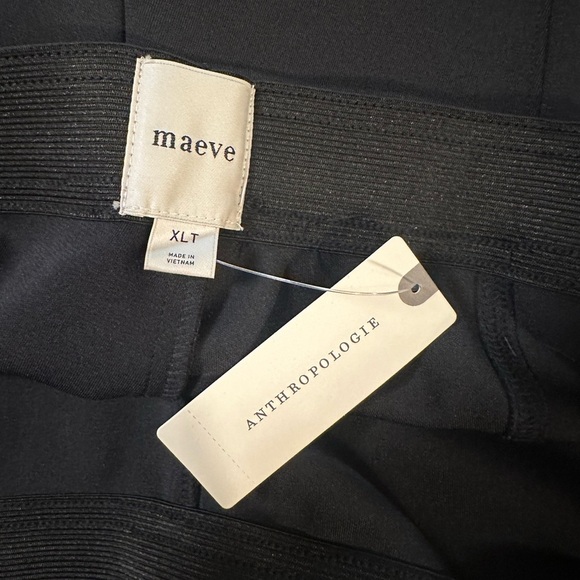 Maeve Track Pants Size XL Tall Black White Stripe Cropped Stretch Waist New - Picture 11 of 15